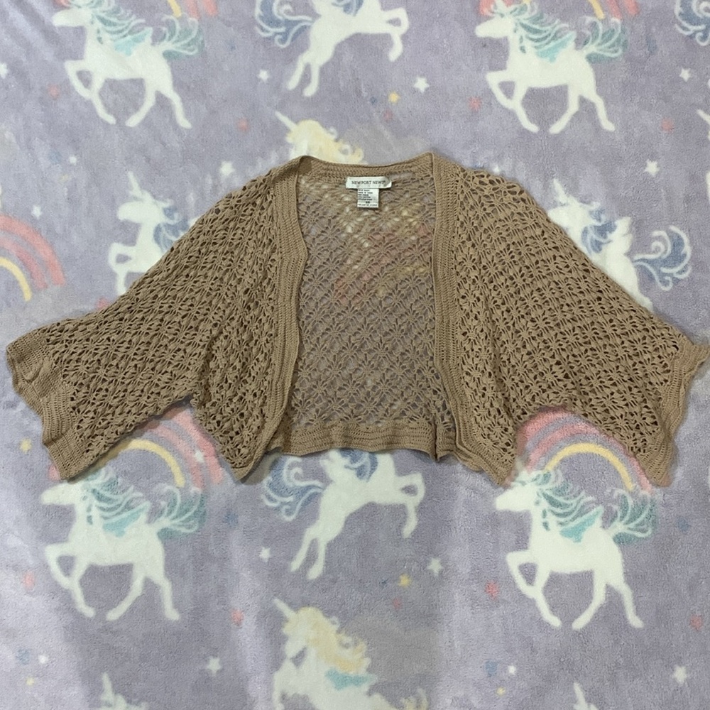 Fairy Grunge Crochet Knit Batwing Shrug Cardigan